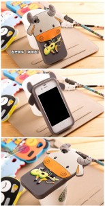動物樂隊 iphone5卡通矽膠套 蘋果5代手機殼 批發請洽詢!
